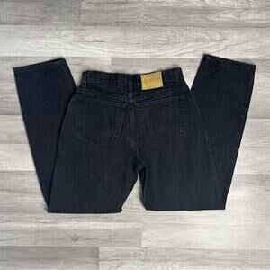 29.5 X 33 Vintage Lee 80s 90s Black Union Made USA Jeans Denim Tapered High Rise